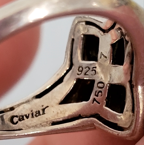 LAGOS Caviar Two-Tone Blue Topaz Diamond Ring 7 - Picture 5 of 6